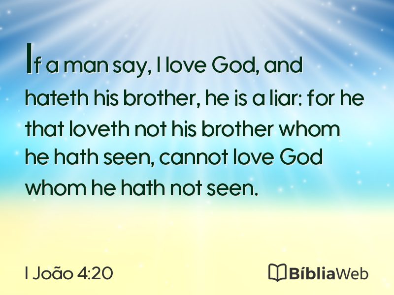 I João 4:20 em imagem para compartilhar