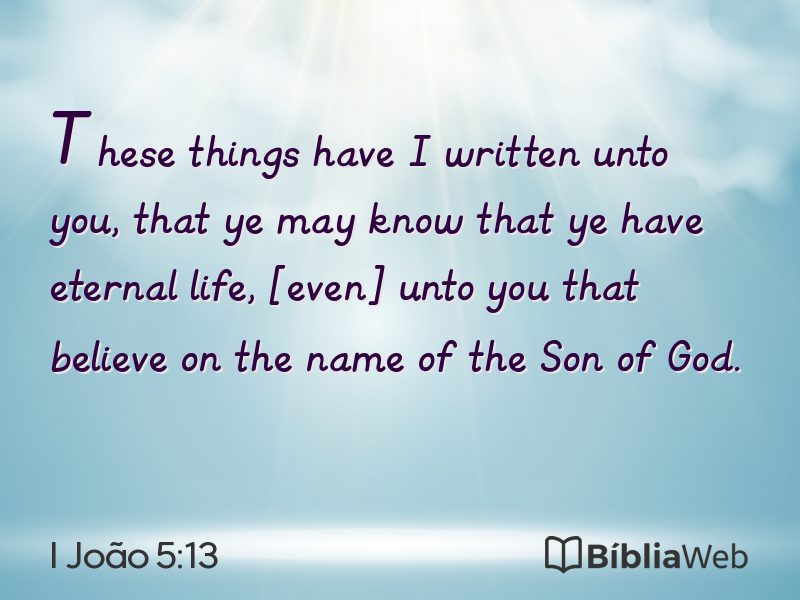 I João 5:13 em imagem para compartilhar