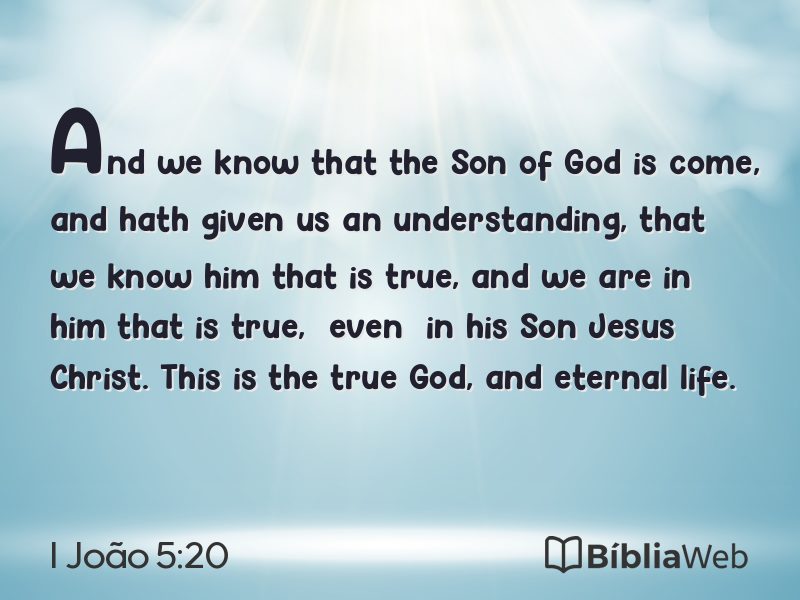 I João 5:20 em imagem para compartilhar