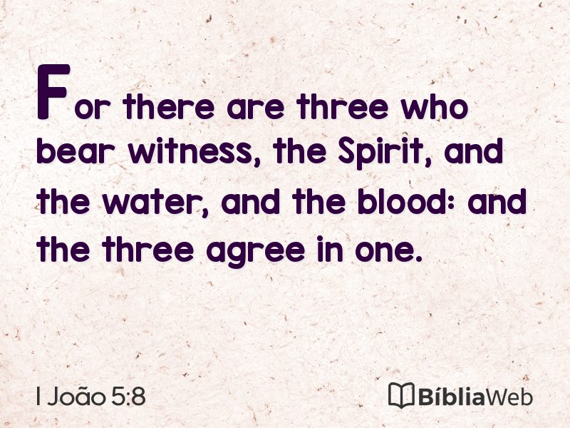 I João 5:8 em imagem para compartilhar