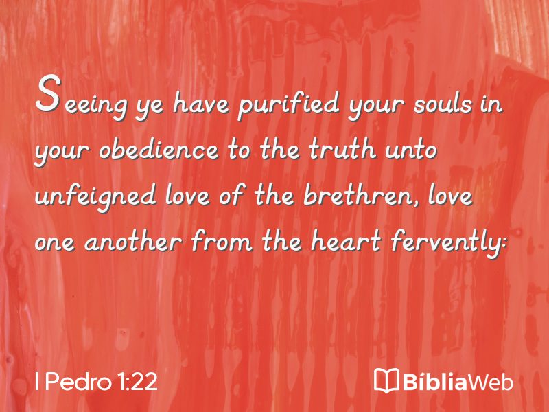 I Pedro 1:22 em imagem para compartilhar