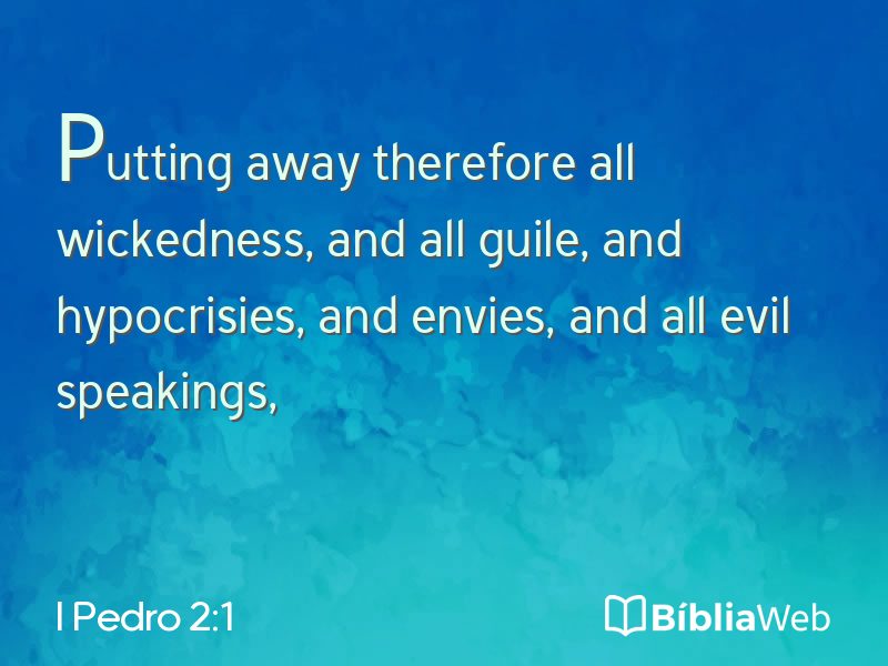 I Pedro 2:1 em imagem para compartilhar