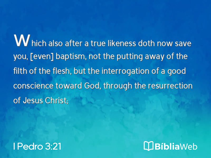 I Pedro 3:21 em imagem para compartilhar