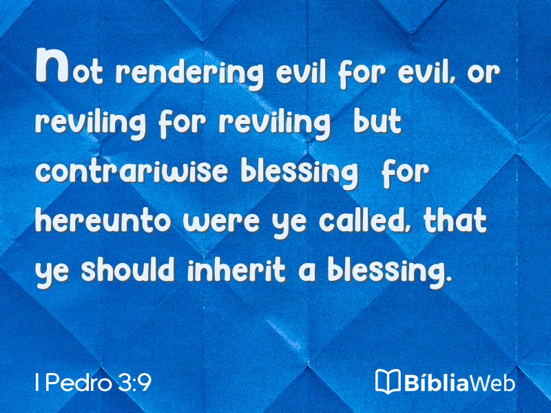 I Pedro 3:9 em imagem para compartilhar