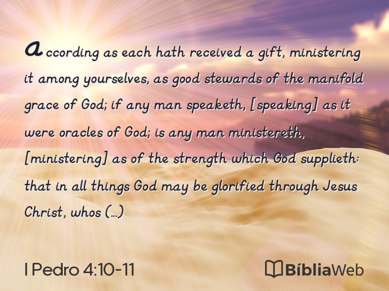 I Pedro 4:10-11 em imagem para compartilhar