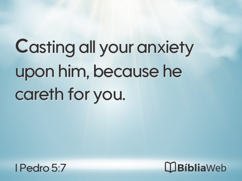 I Pedro 5:7 em imagem para compartilhar