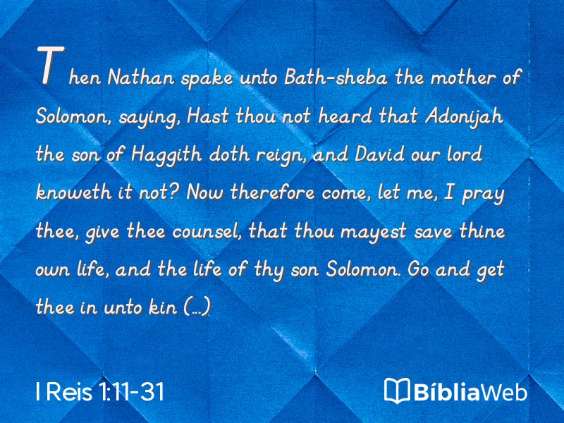 I Reis 1:11-31 em imagem para compartilhar