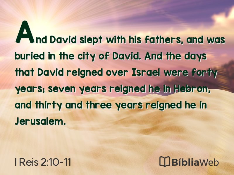 I Reis 2:10-11 em imagem para compartilhar