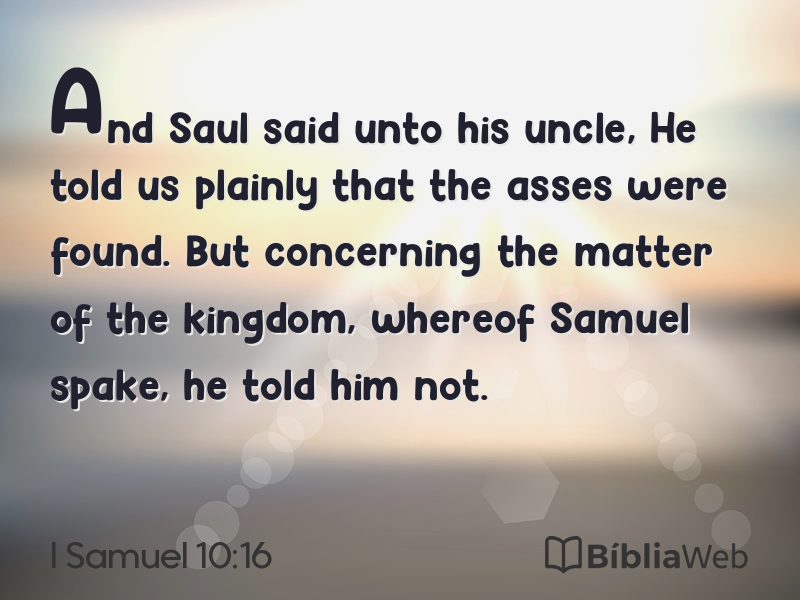 I Samuel 10:16 em imagem para compartilhar