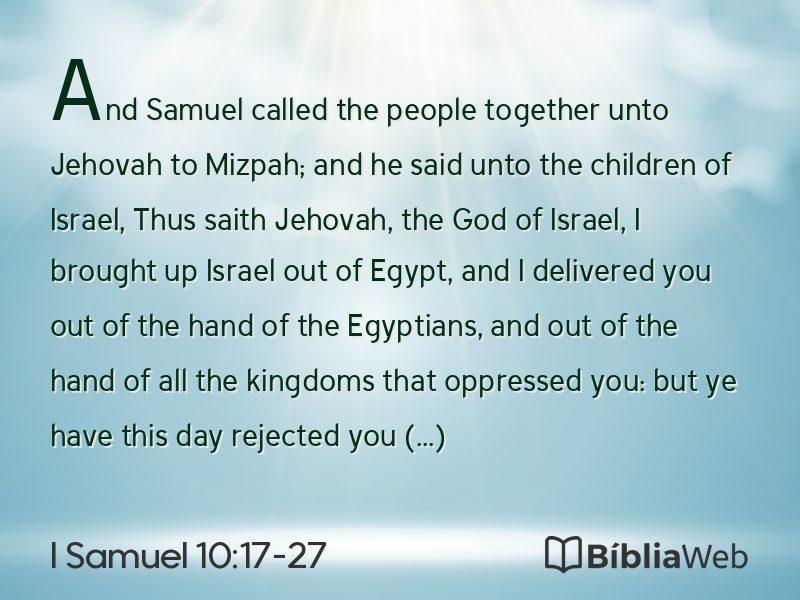 I Samuel 10:17-27 em imagem para compartilhar