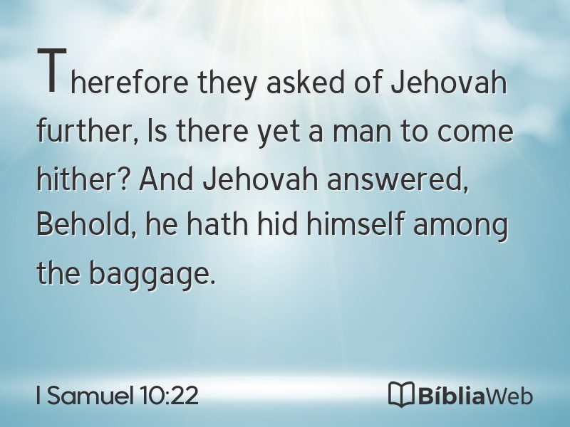 I Samuel 10:22 em imagem para compartilhar