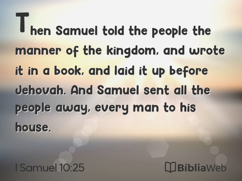 I Samuel 10:25 em imagem para compartilhar