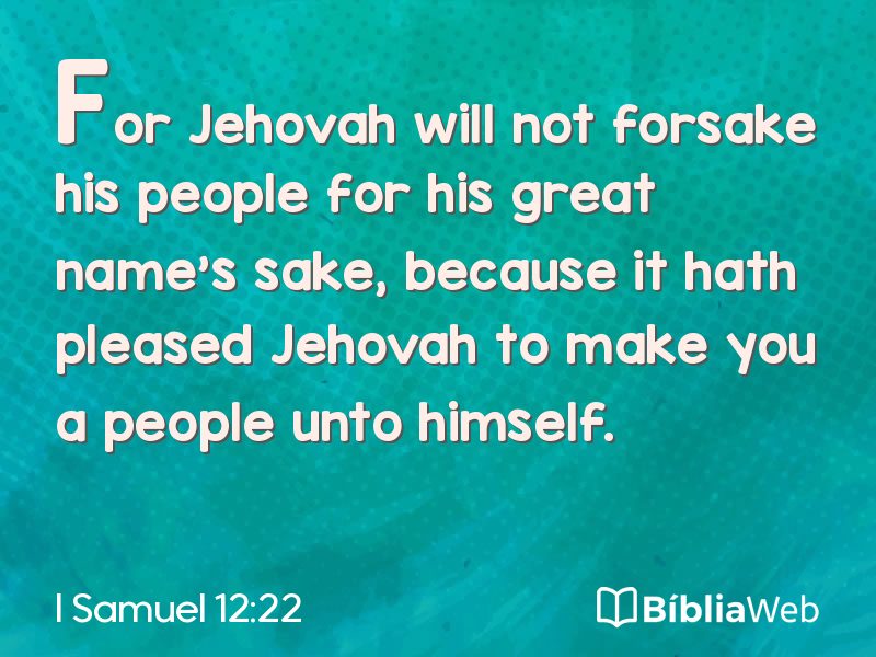 I Samuel 12:22 em imagem para compartilhar