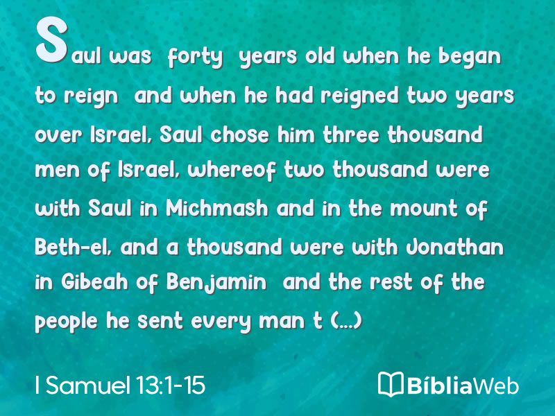 I Samuel 13:1-15 em imagem para compartilhar