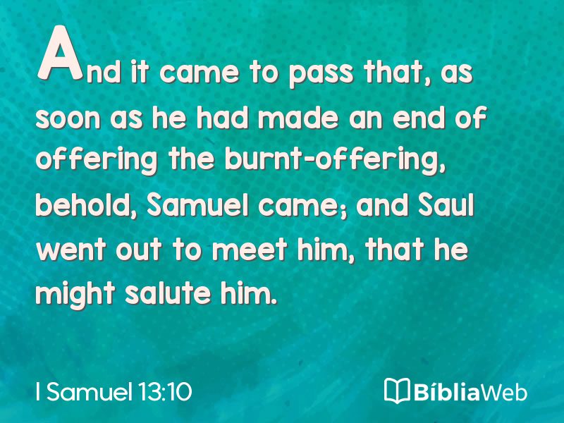 I Samuel 13:10 em imagem para compartilhar
