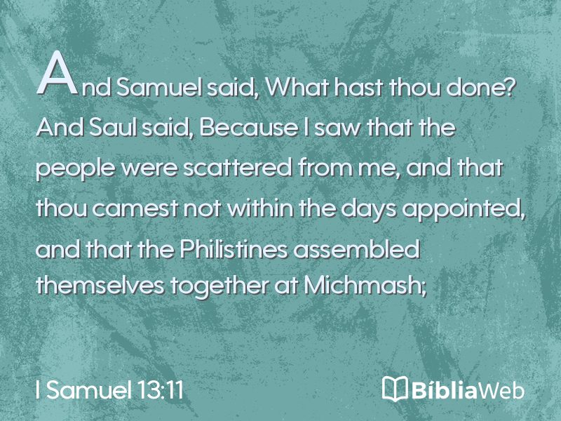 I Samuel 13:11 em imagem para compartilhar