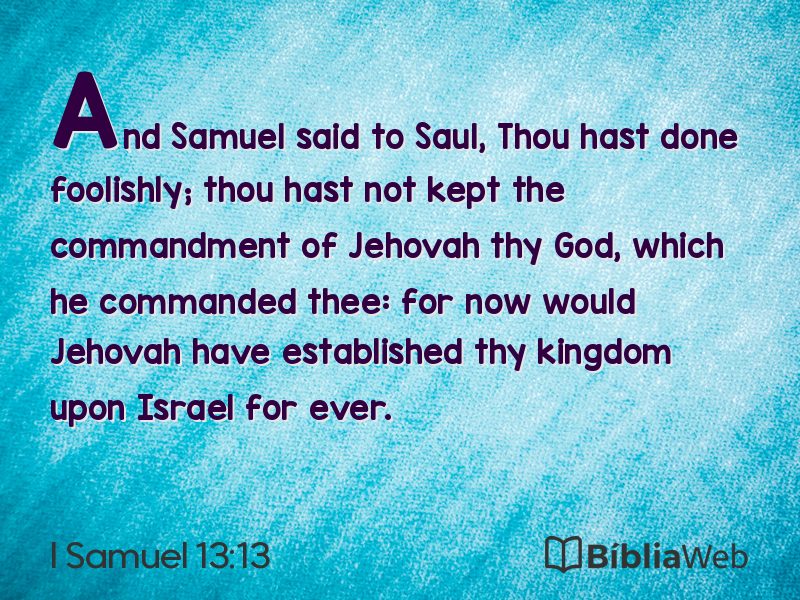 I Samuel 13:13 em imagem para compartilhar