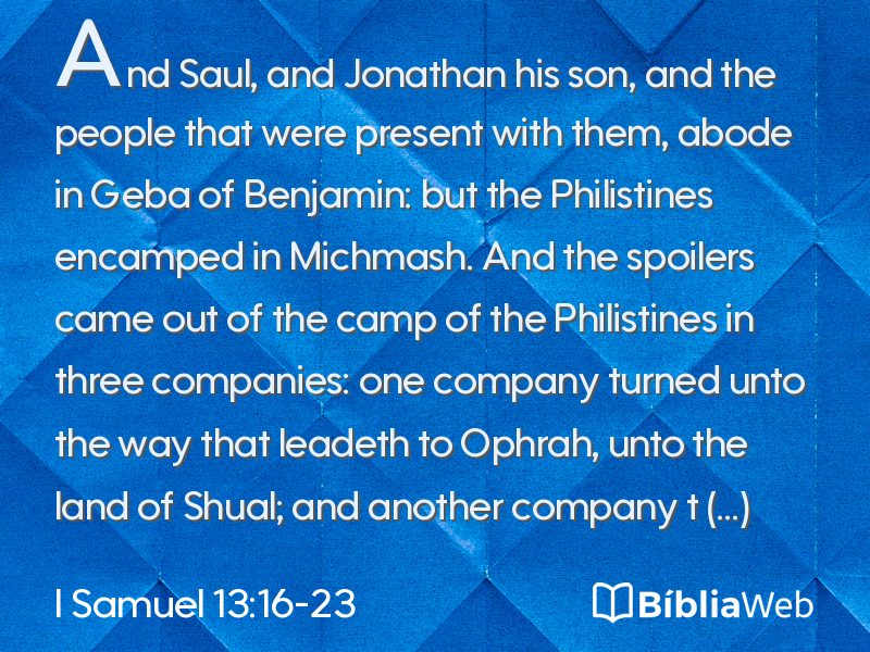I Samuel 13:16-23 em imagem para compartilhar