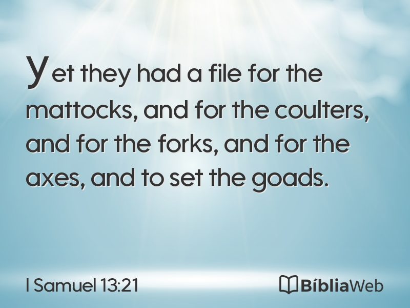 I Samuel 13:21 em imagem para compartilhar