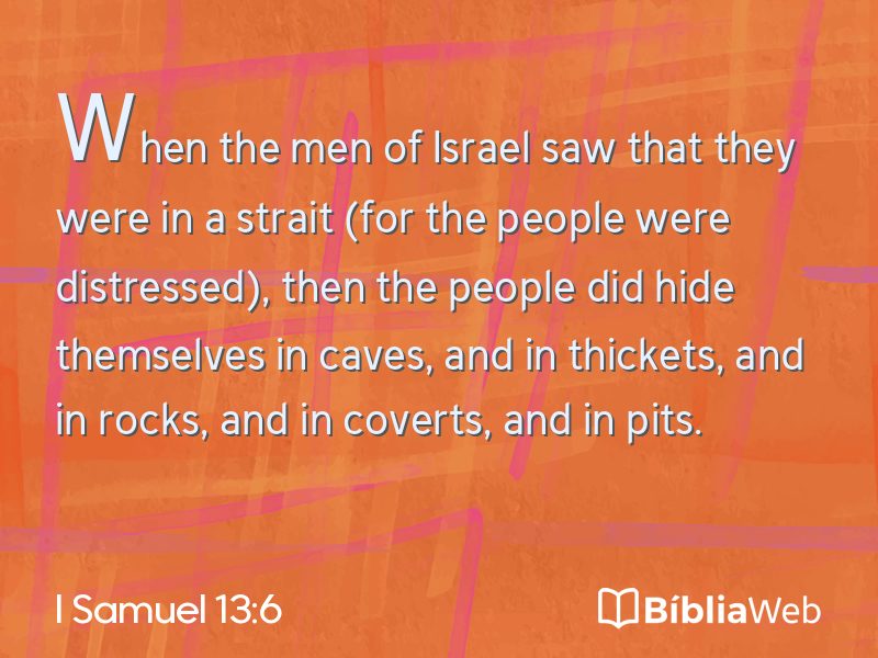I Samuel 13:6 em imagem para compartilhar