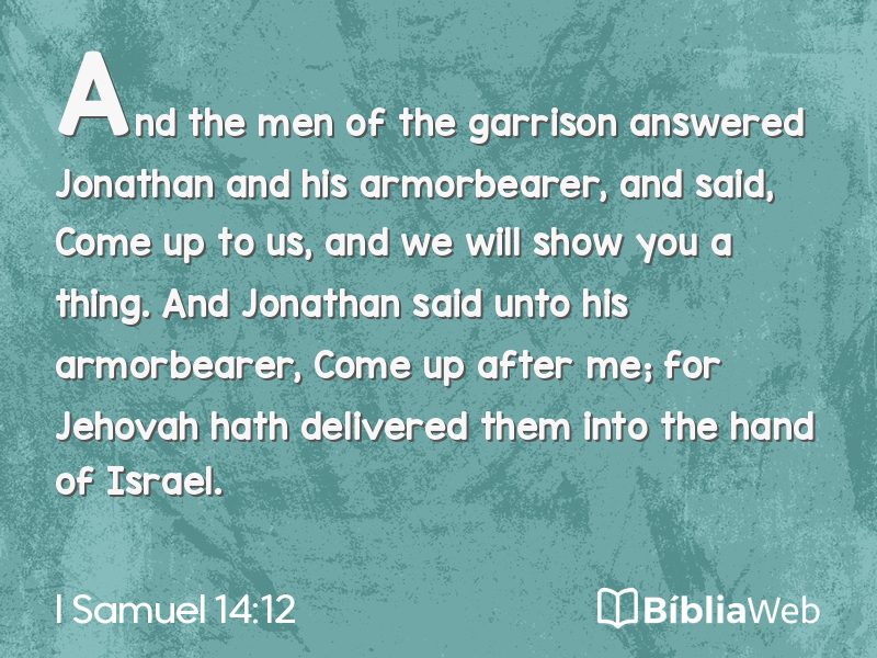 I Samuel 14:12 em imagem para compartilhar
