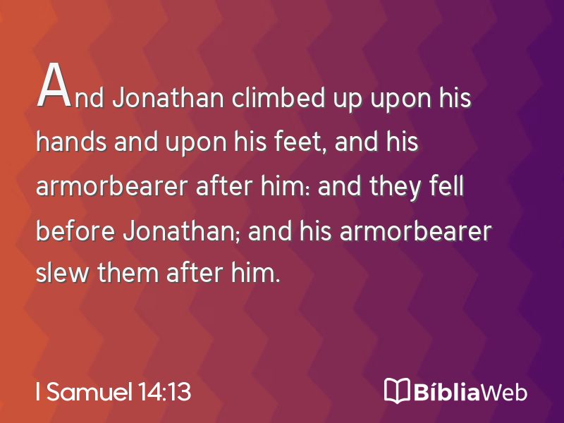 I Samuel 14:13 em imagem para compartilhar
