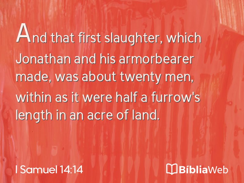 I Samuel 14:14 em imagem para compartilhar