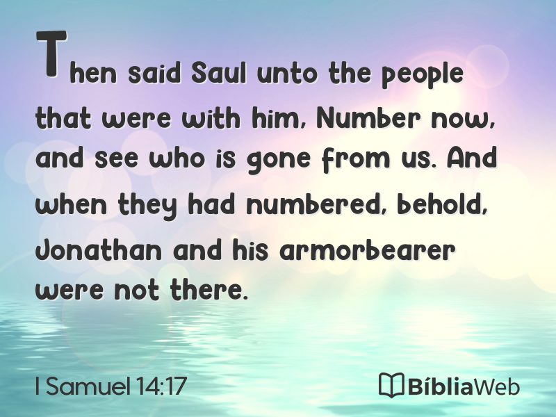 I Samuel 14:17 em imagem para compartilhar