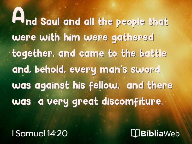 I Samuel 14:20 em imagem para compartilhar