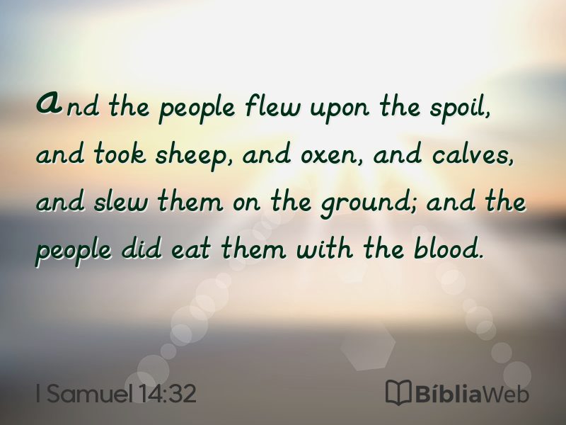 I Samuel 14:32 em imagem para compartilhar