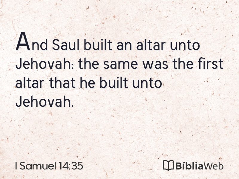 I Samuel 14:35 em imagem para compartilhar