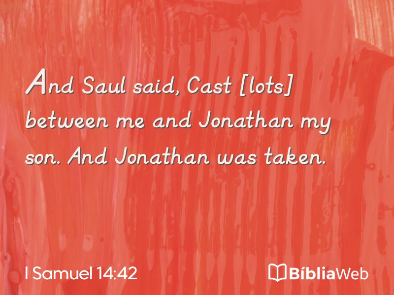 I Samuel 14:42 em imagem para compartilhar
