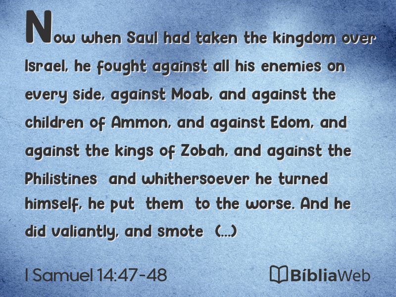 I Samuel 14:47-48 em imagem para compartilhar