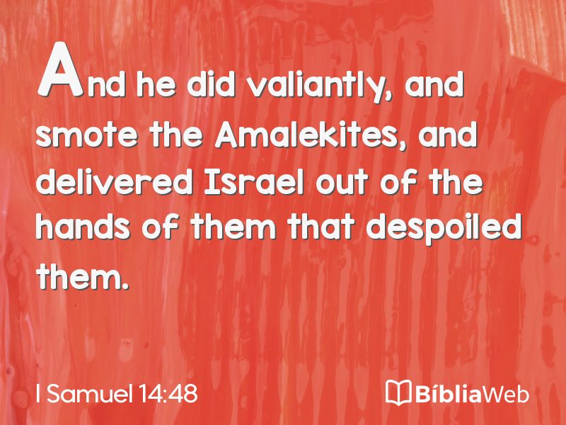I Samuel 14:48 em imagem para compartilhar