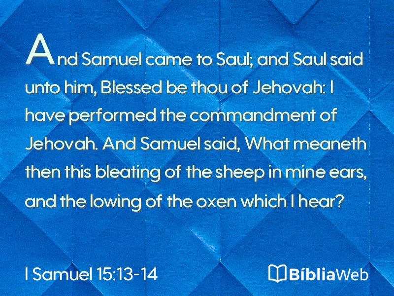 I Samuel 15:13-14 em imagem para compartilhar