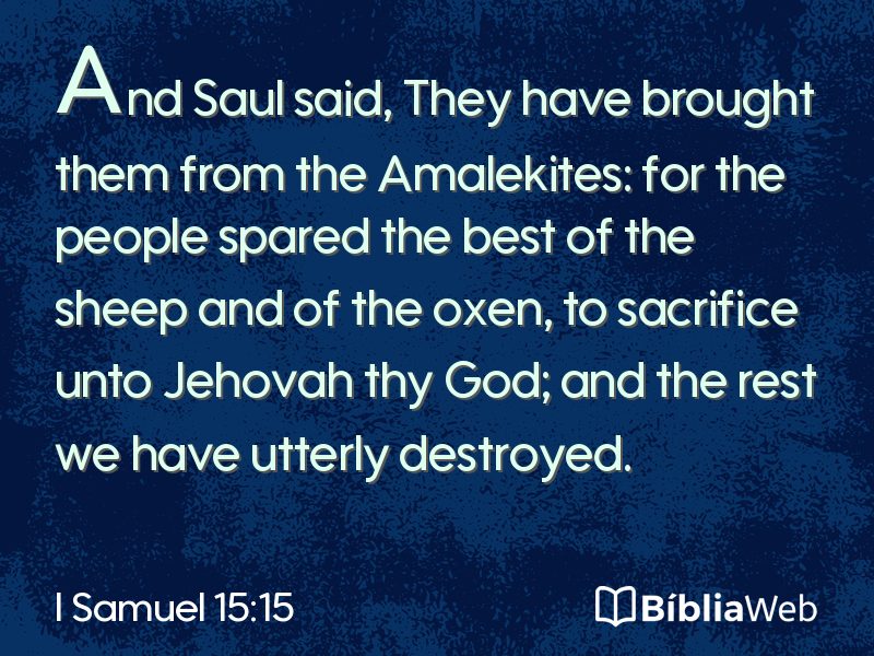 I Samuel 15:15 em imagem para compartilhar