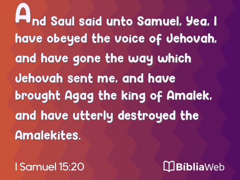 I Samuel 15:20 em imagem para compartilhar