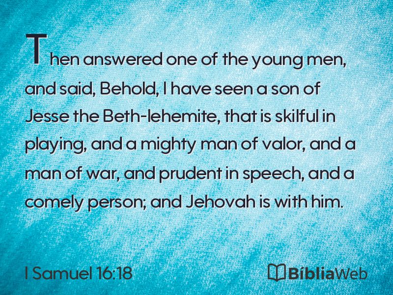 I Samuel 16:18 em imagem para compartilhar