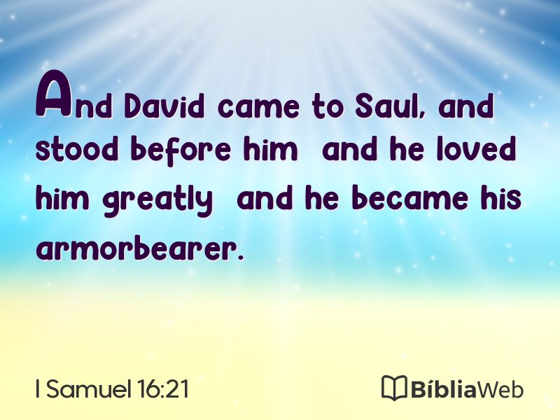 I Samuel 16:21 em imagem para compartilhar
