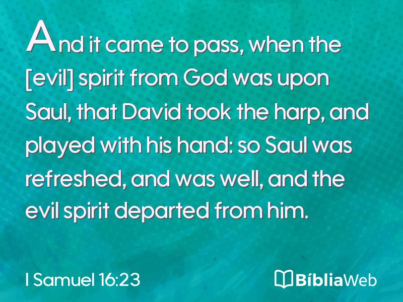 I Samuel 16:23 em imagem para compartilhar
