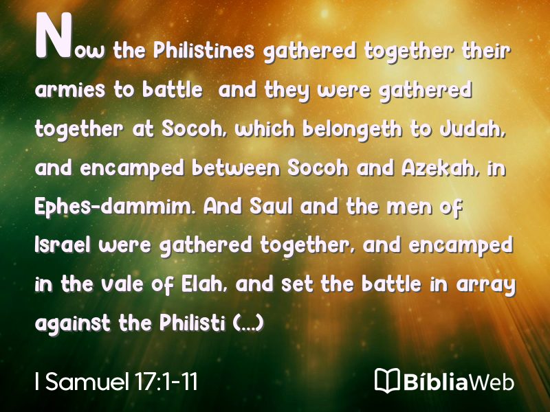 I Samuel 17:1-11 em imagem para compartilhar