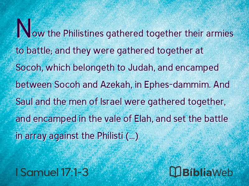 I Samuel 17:1-3 em imagem para compartilhar