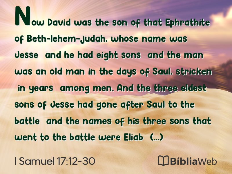 I Samuel 17:12-30 em imagem para compartilhar