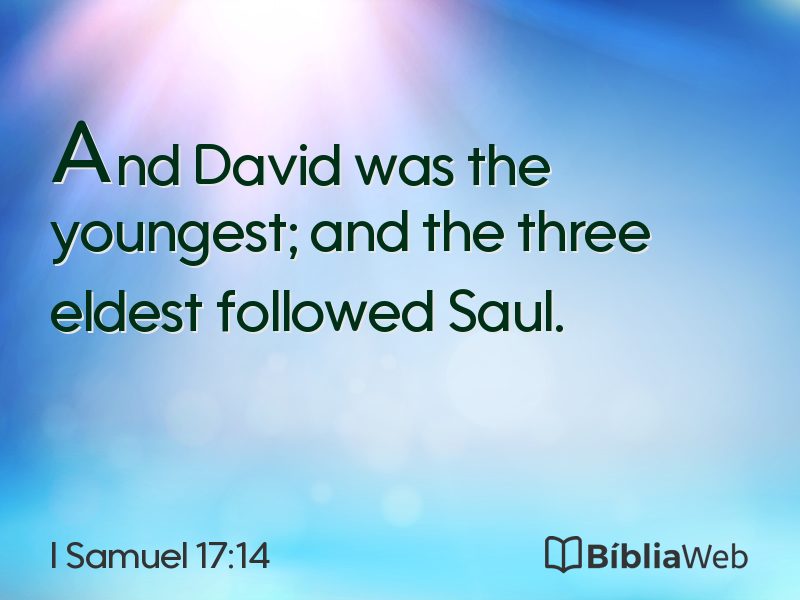 I Samuel 17:14 em imagem para compartilhar