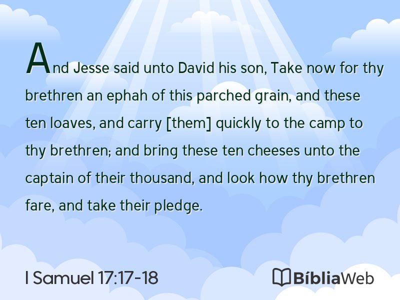 I Samuel 17:17-18 em imagem para compartilhar