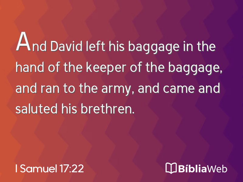 I Samuel 17:22 em imagem para compartilhar