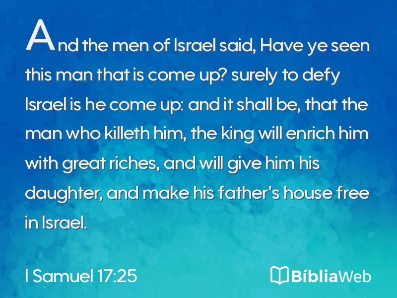 I Samuel 17:25 em imagem para compartilhar