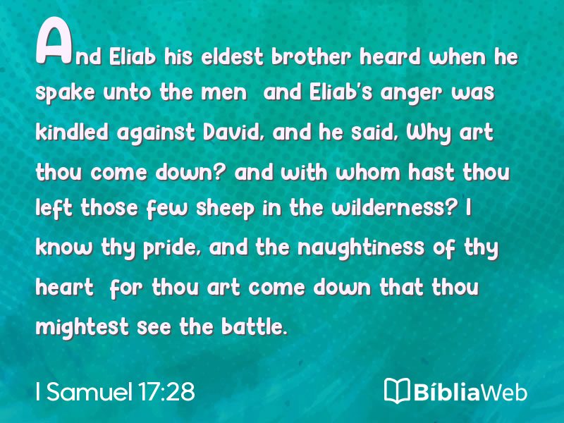 I Samuel 17:28 em imagem para compartilhar