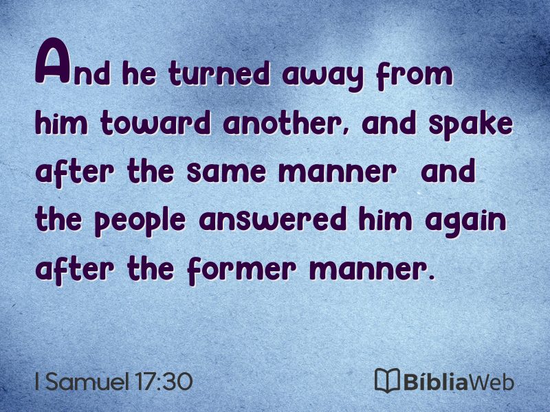 I Samuel 17:30 em imagem para compartilhar
