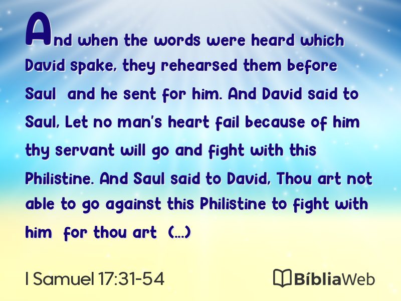 I Samuel 17:31-54 em imagem para compartilhar